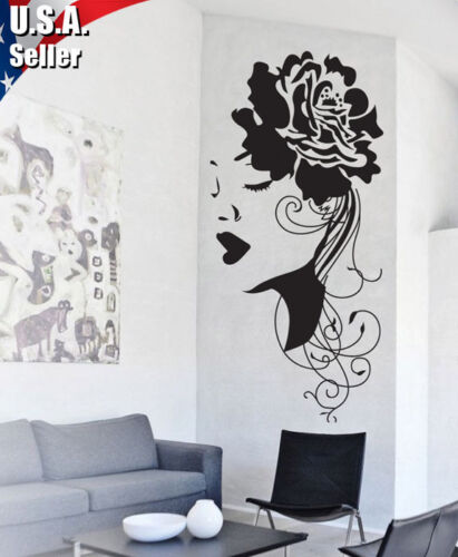 Wall Decor Removable Mural Art Vinyl Decal Sticker Flower Girl Women x102 in Home & Garden, Home Decor, Decals, Stickers & Vinyl Art | eBay