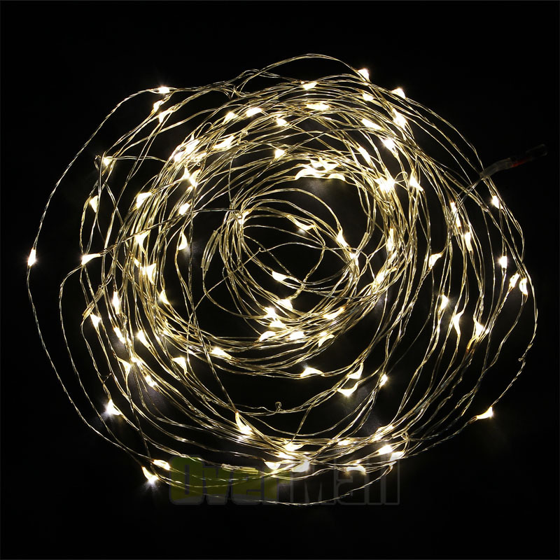 Warm White 10M 100LED LED Copper Wire LED String Fairy Lights Lamp+ 12V DC Plug eBay