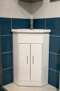 Corner Sink Bathroom on White Compact Corner Vanity Unit Bathroom Furniture Sink Cabinet