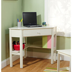 White Wood Desk on White Wood Corner Computer Writing Desk Furniture Shelf New   Ebay
