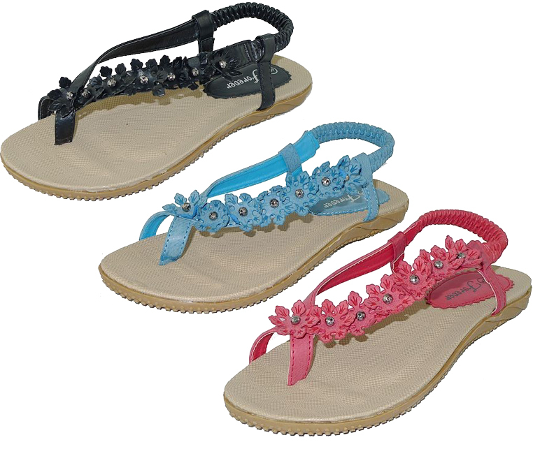 toe ring flower design flat sandals