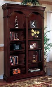 Wynwood Rue de Lyon Cherry Double Arch Lighted Bookcase Office Furniture NEW
