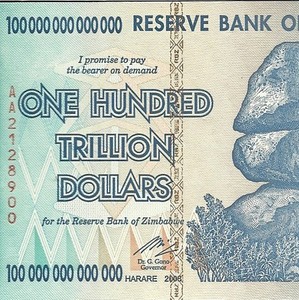 ZIMBABWE 100 TRILLION MONEY
