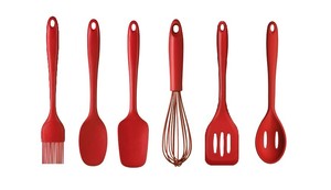 UTENSIL SPATULA SPOON silicone WHISK serving  RED SLOTTED PASTRY SERVING  SILICONE utensils ZING