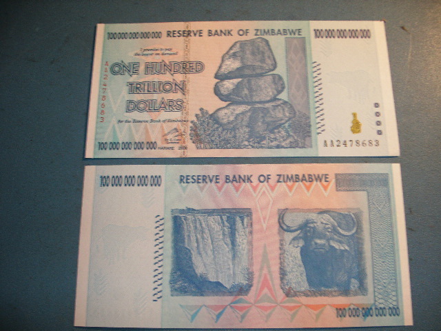 Zimbabwe Currency 100 Trillion