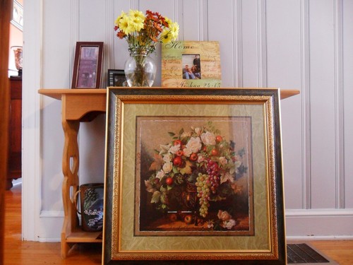 pair Vintage Mid-Century Oval Picture Frames w/Mirrors Gold Gilt 1950's