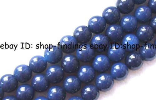 round blue Agate smooth loose Beads 15" 6mm,8mm,10mm,12mm,14mm,16mm,18mm in Jewelry & Watches, Loose Beads, Stone | eBay