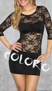 Lace Black Dress on Sexy Black Lace See Through Dress Night Club Party Wear   Ebay