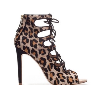 Details about womens heels Zara Leopard Sandals Booties Lace Up