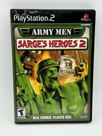 Army Men: Sarge's Heroes 2 (Sony PlayStation 2, 2001) Tested/Works w Manual
