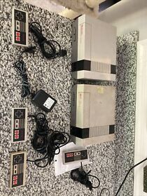 Lot 2 1985 Original NES Nintendo System Console 4 Controller Parts No Games Read