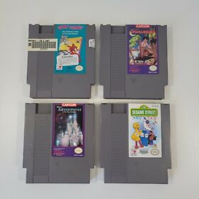 4 Nintendo NES Games: Tom & Jerry, Little Nemo, Disney Adventures, Sesame Street
