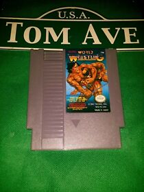 Cartucho de videojuego Nintendo NES Tecmo World Wrestling probado FUNCIONA auténtico