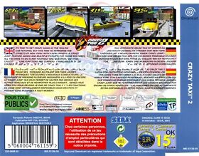 Crazy Taxi 2 Dreamcast Rear Inlay Only
