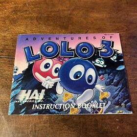 The Adventures Of Lolo 3 Nes Manual ONLY