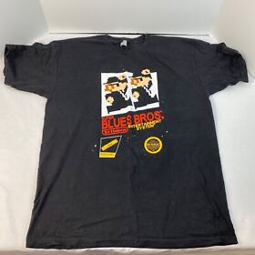Super Blues Brothers Mario Bros. Black T-Shirt Sz Lg Nintendo NES TeeFury Mashup