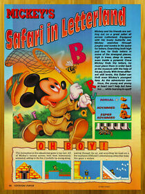1992 Mickey's Safari in Letterland NES Print Ad/Poster Original Video Game Art