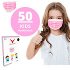 50x Masken Kinder Rosa Mund-Nasen-Schutz 3-lagig Mundschutz Gesichtsmaske Pink
