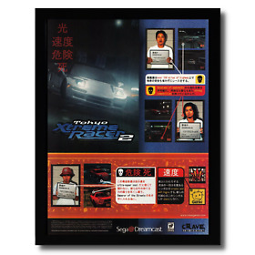 2000 Tokyo Xtreme Racer 2 Framed Print Ad/Poster Authentic Sega Dreamcast Art