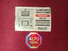 Only Manual Nintendo Game & Watch  Squish MG-61 Vintage 