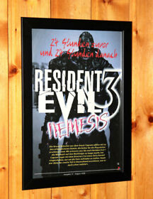 1999 Resident Evil 3 Nemesis PS1 Dreamcast GC Vintage Promo Poster Ad Art Framed