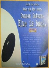1996 Sonic 3D Blast Sega Saturn Vintage Print Ad/Poster Authentic Promo Art