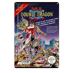 Cartel de metal retro para videojuegos Double Dragon 2 Nintendo Nes 20*30 cm