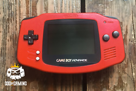 *NEW* Nintendo Game Boy Advance GBA RED Console System CUSTOM BUTTONS PADS LENS