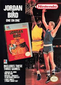 Jordan Vs Bird Nes Game 80'S Vtg Print Ad 8X11 Wall Poster Art