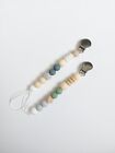 2 pcs Pacifier Clips for Baby Boy or Girl Silicone Teether  0+ Months 