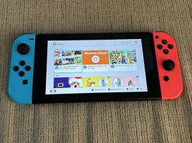 Nintendo Switch V1 Console Neon Blue & Pink joycon Joycons