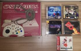 Sega Saturn (J) Import Bundle - Console W/ Box & Manuals, 6 Games, Bomberman Pad