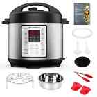 ROZMOZ Pressure Cooker: 6 Qt Stainless Steel Electric Instant Pot w/ 14 Modes
