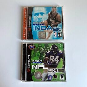 SEGA Dreamcast Lot - NBA 2K and NFL 2K1 - Complete