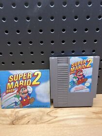 Nintendo NES Super Mario Bros. 2 Video Game Cartridge & Manual Only 1988 Tested