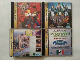 Sega Saturn Lot of 4 Games Virtua Cop 1 & 2 Sim City 2000 Victory Goal NTSC-J