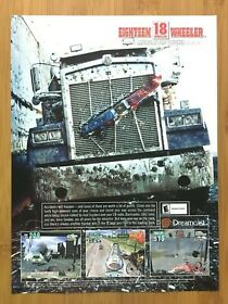 2001 Eighteen 18 Wheeler American Pro Trucker PS2 Dreamcast Print Ad/Poster Rare