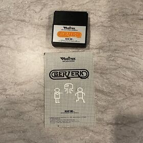 Vectrex Berzerk Game Cartridge  Manual Instructions Vintage No Overlay