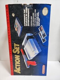 Nintendo Nes Action Set Console In Original Box Styrofoam Untested 1990 Vintage