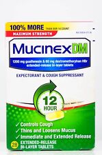 Mucinex DM Max Strength Expectorant and Cough Suppressant 28 Tablets EXP 12/25+
