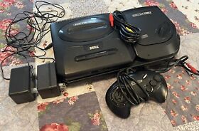 Sega Genesis console model 2 with Sega CD TESTED! All Cords And Controller