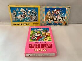 Lot 3 Super Mario Bros. 1 3 USA FC Famicom NES NTSC-J Japan Import Tested Works