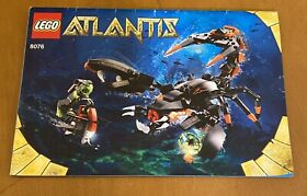 LEGO Atlantis 8076 Deep Sea Striker Instruction Manual ONLY - No Pieces
