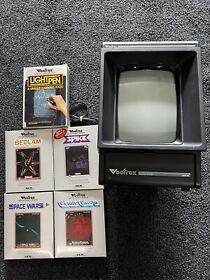 Vectrex Video Game Console 4 Games + Lightpen Clean Great Condition TESTED LOT