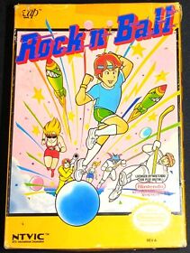 Rock 'n’ Ball Authentic Nintendo NES EXMT condition COMPLETE n box!