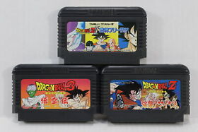 Lot 3 Dragon Ball 3 Goku Den Z Saiyan Z II Frieza Nintendo FC Famicom NES Japan