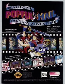 Popful Mail Sega CD RPG Fantasy Video Game Anime Art 1994 Vintage Print Ad 