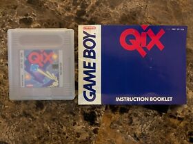 Nintendo NES Game Boy 1990 - Qix + Manual & Case - TESTED WORKING - NEAR MINT