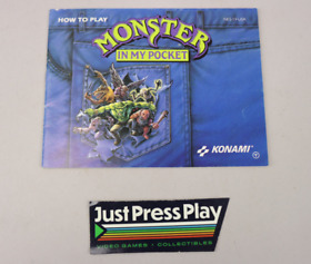 Monster in My Pocket Nintendo NES Instruction Manual Original 1992 Konami EX!