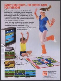 Nintendo / BANDAI Family Fun Fitness__Original 1987 Trade print AD / ADVERT__NES